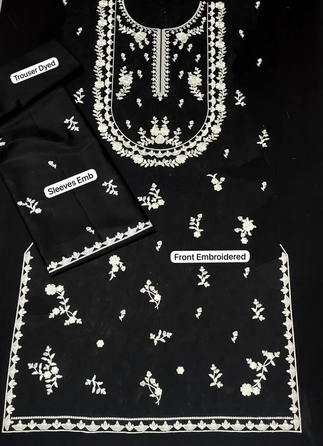 2 Pcs Women's Unstitched Embroidered Suit
