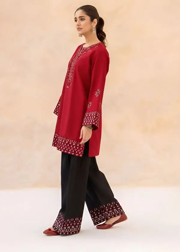 2 Pcs Women's Unstitched Embroidered Suit