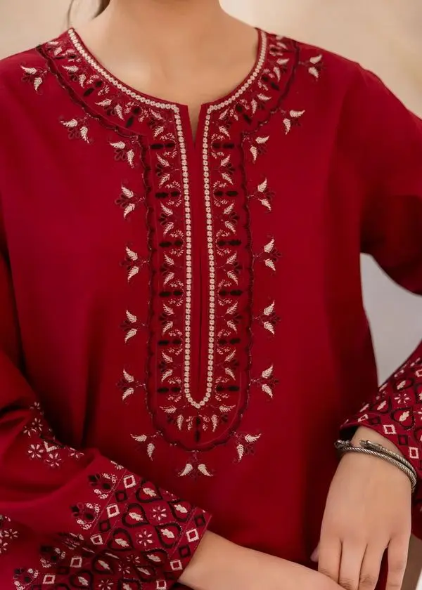 2 Pcs Women's Unstitched Embroidered Suit