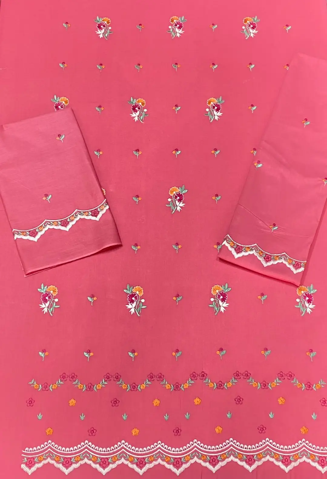 2 Pcs Women's Unstitched Embroidered Suit
