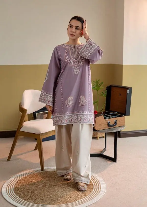 2 Pcs Women's Unstitched Embroidered Suit
