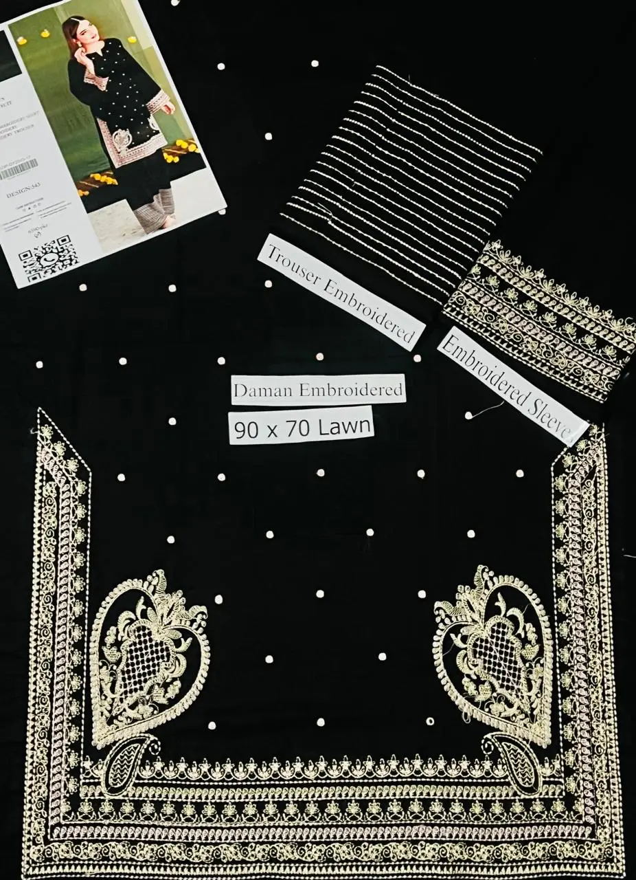 2 Pcs Women's Unstitched Embroidered Suit