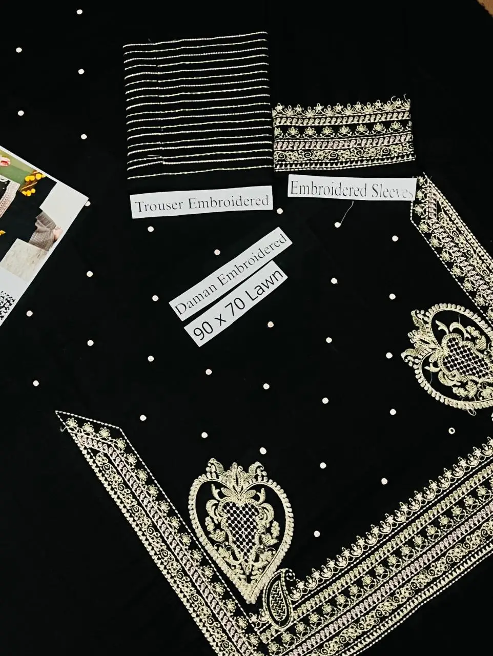 2 Pcs Women's Unstitched Embroidered Suit