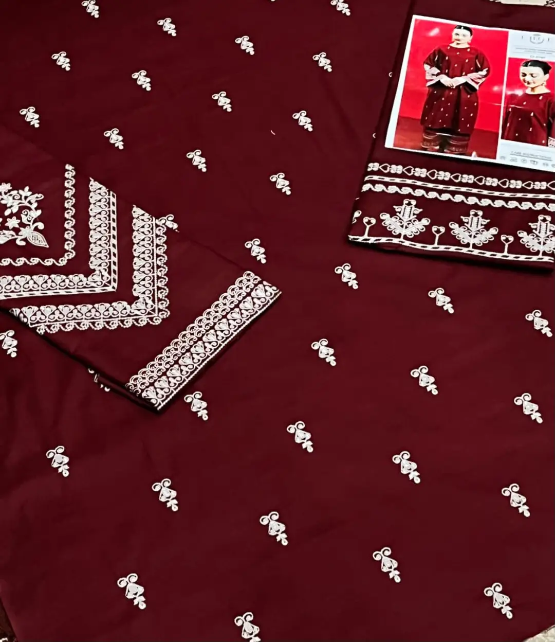 2 Pcs Women's Unstitched Embroidered Suit