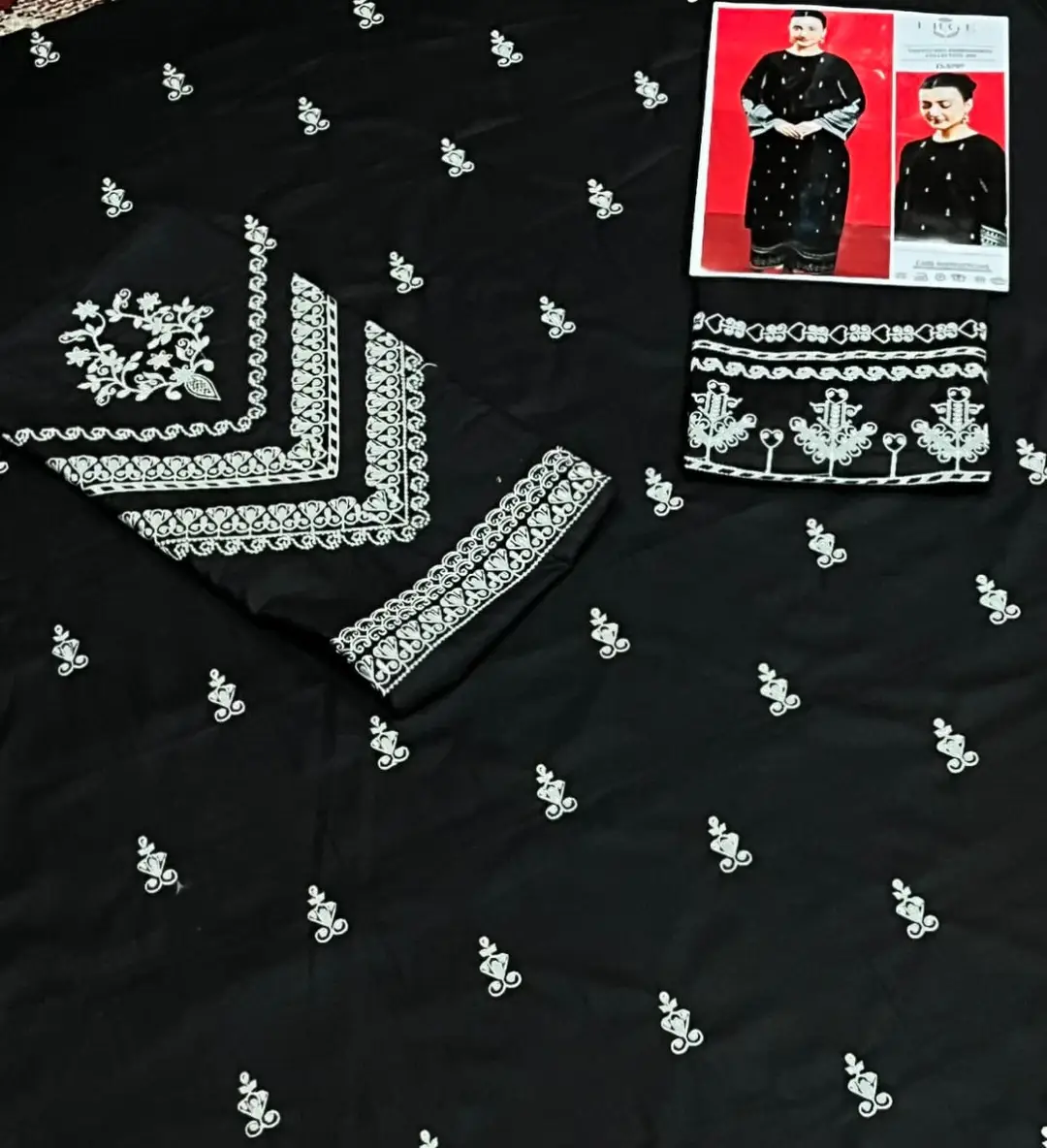 2 Pcs Women's Unstitched Embroidered Suit