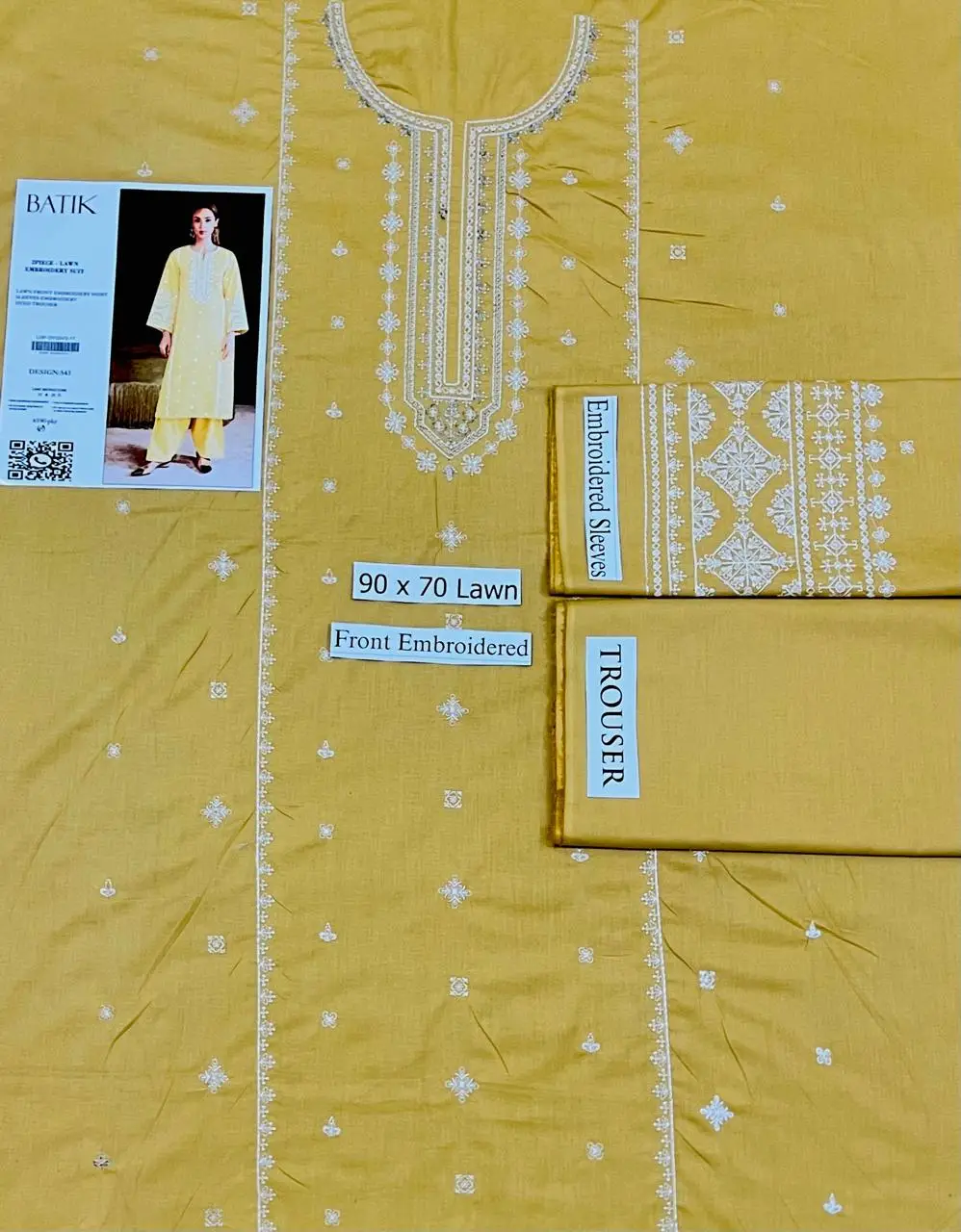 2 Pcs Women's Unstitched Embroidered Suit
