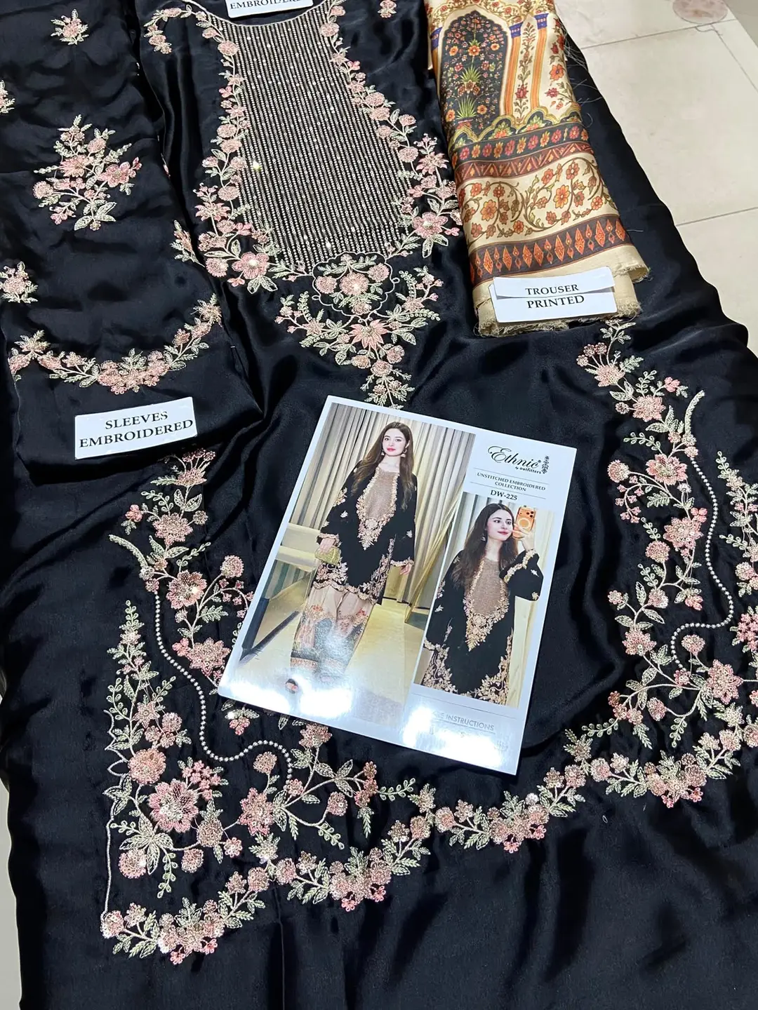 2 Pcs Women's Unstitched Embroidered Suit