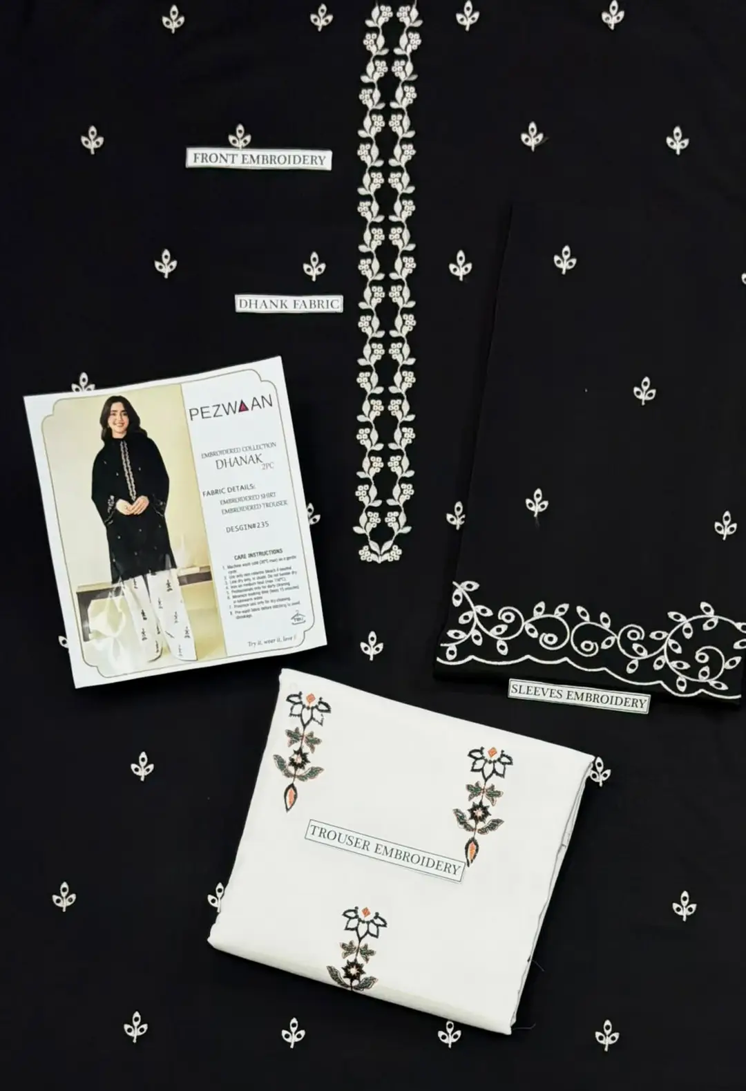 2 Pcs Women's Unstitched Embroidered Suit