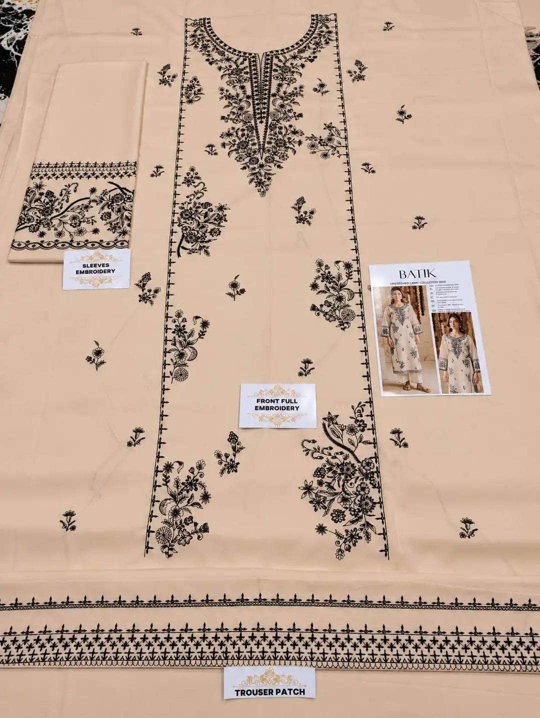 2 Pcs Women's Unstitched Embroidered Suit