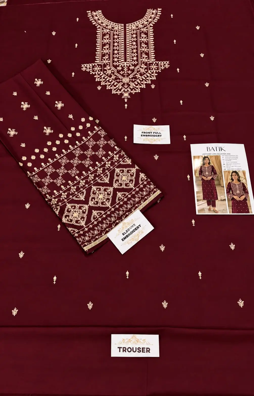 2 Pcs Women's Unstitched Embroidered Suit