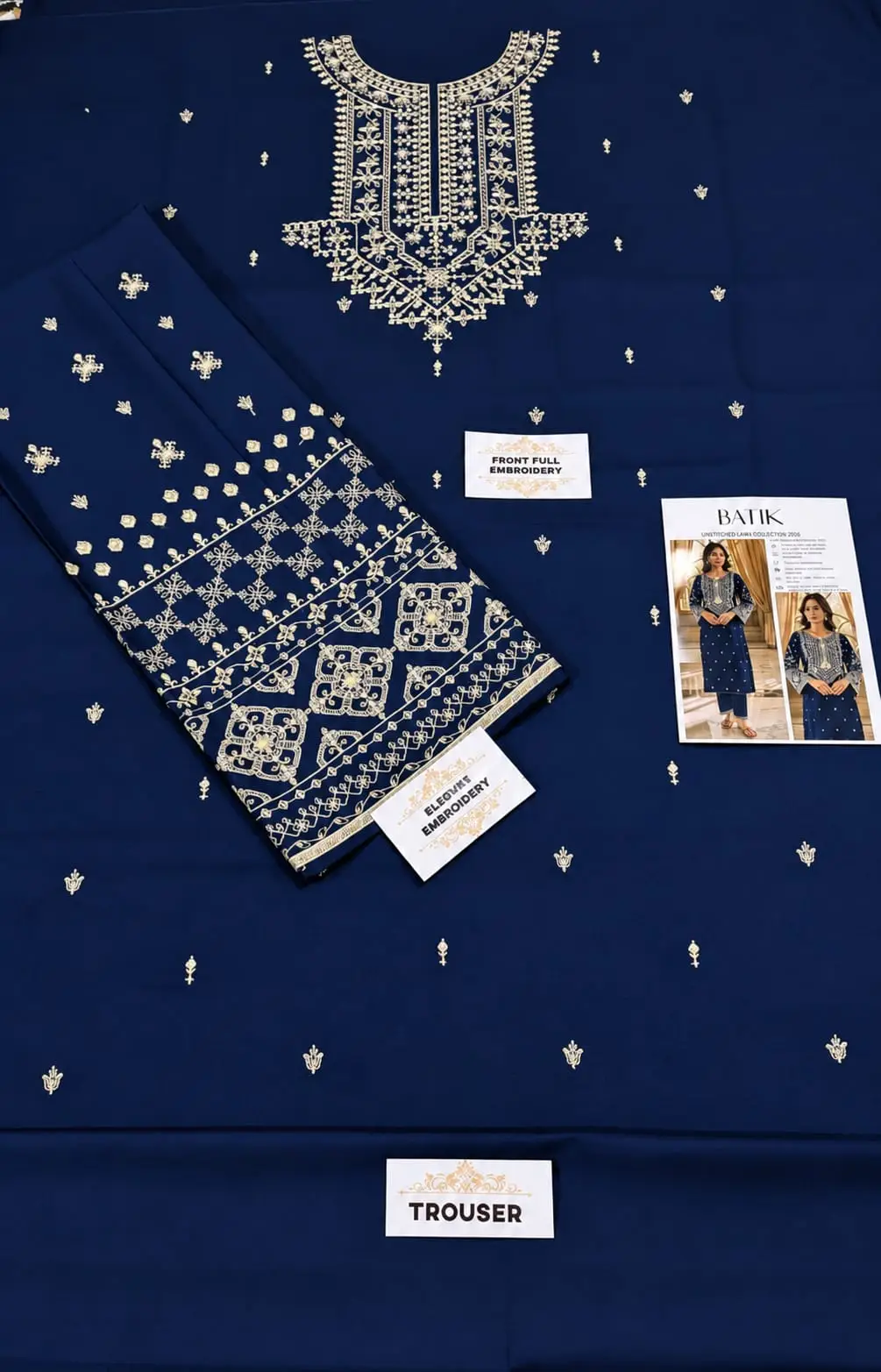 2 Pcs Women's Unstitched Embroidered Suit