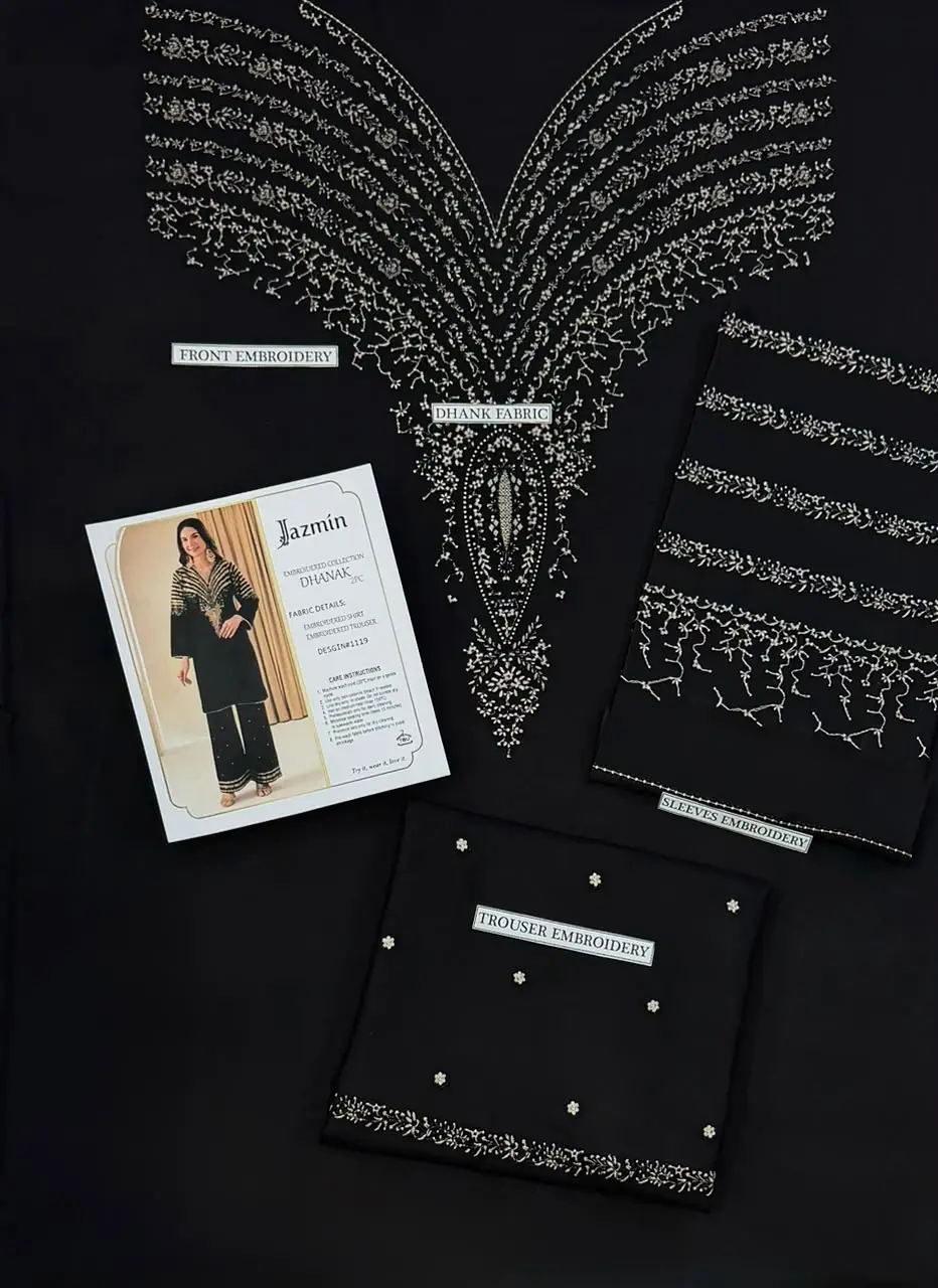 2 Pcs Women's Unstitched Embroidered Suit