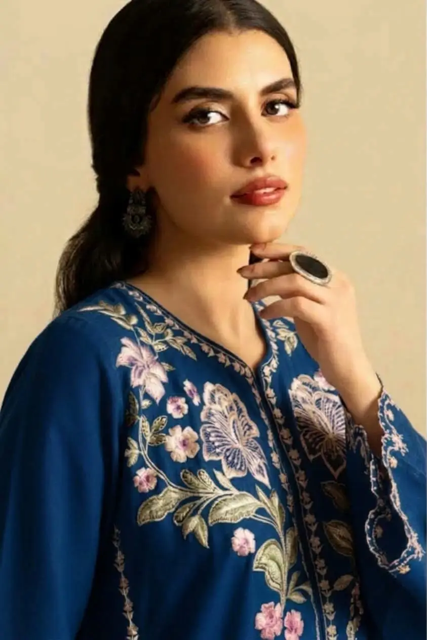 2 Pcs Women's Unstitched Embroidered Suit