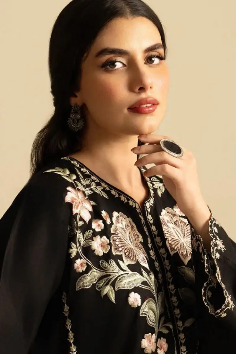 2 Pcs Women's Unstitched Embroidered Suit