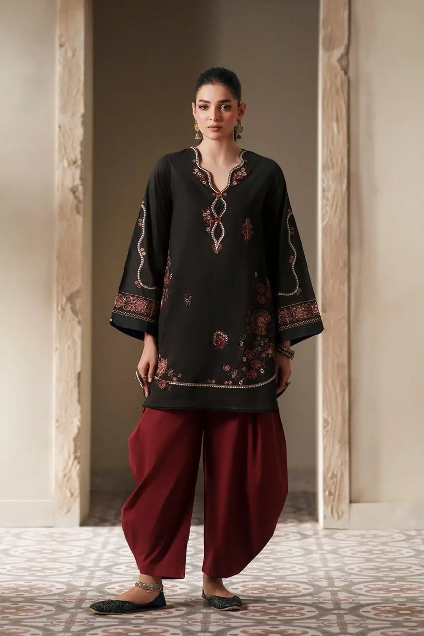 2 Pcs Women's Unstitched Embroidered Suit