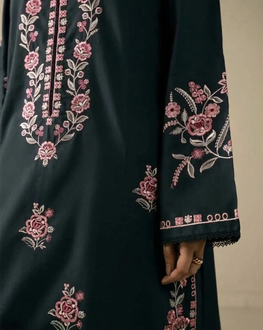 2 Pcs Women's Unstitched Embroidered Suit