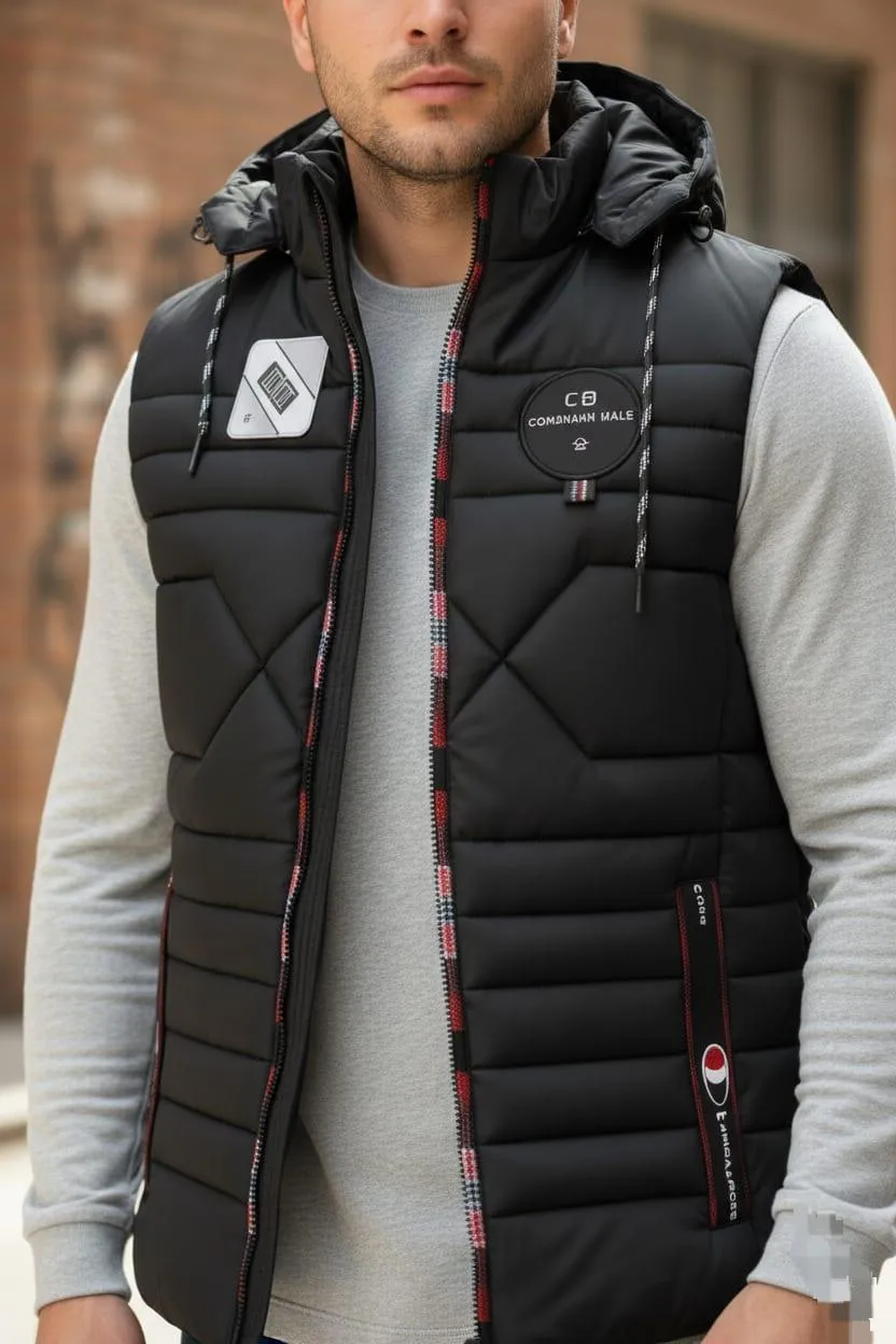 1 Pc Men's Parachute Printed Sleeveless Jacket