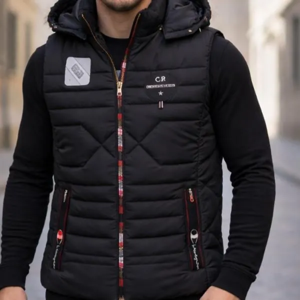 1 Pc Men's Parachute Plain Sleeveless Jacket