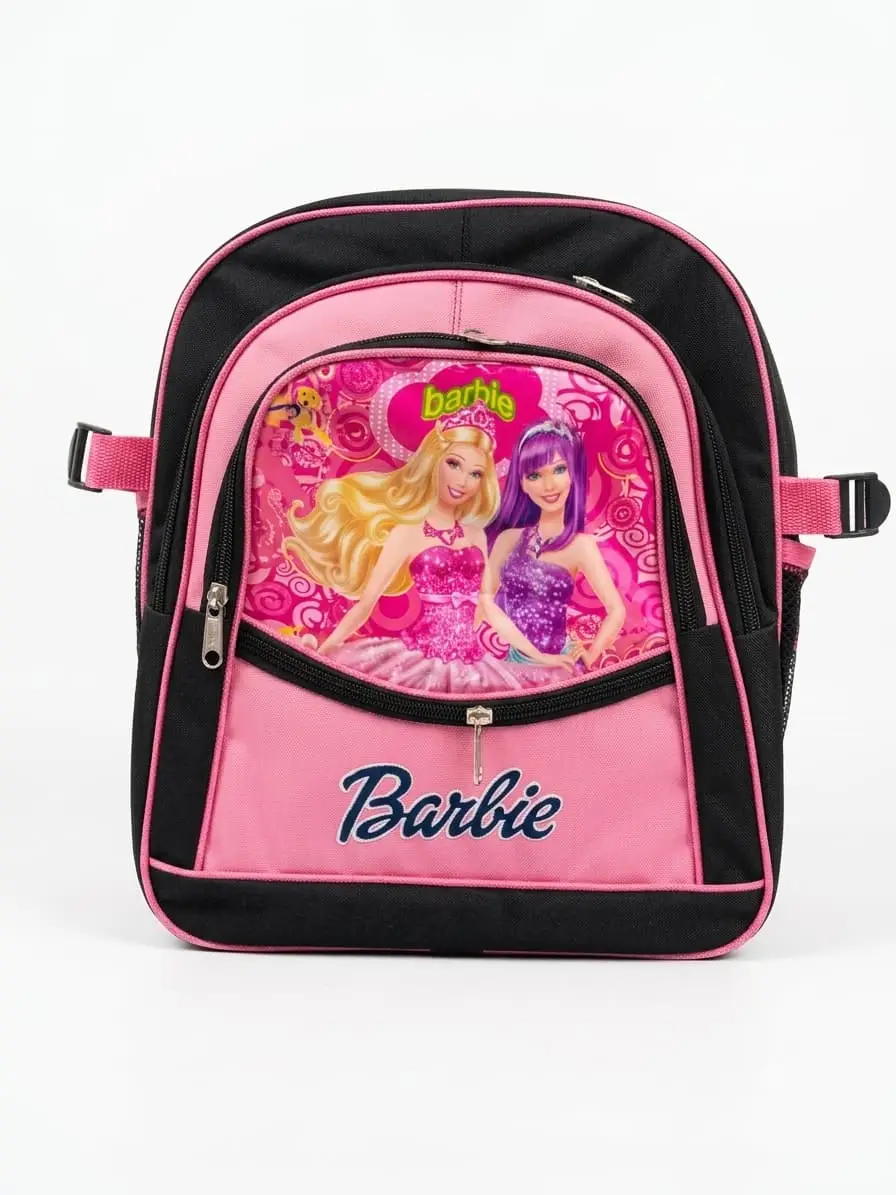Stylish Girl's Black & Pink Parachute Backpack - 1 Pcs