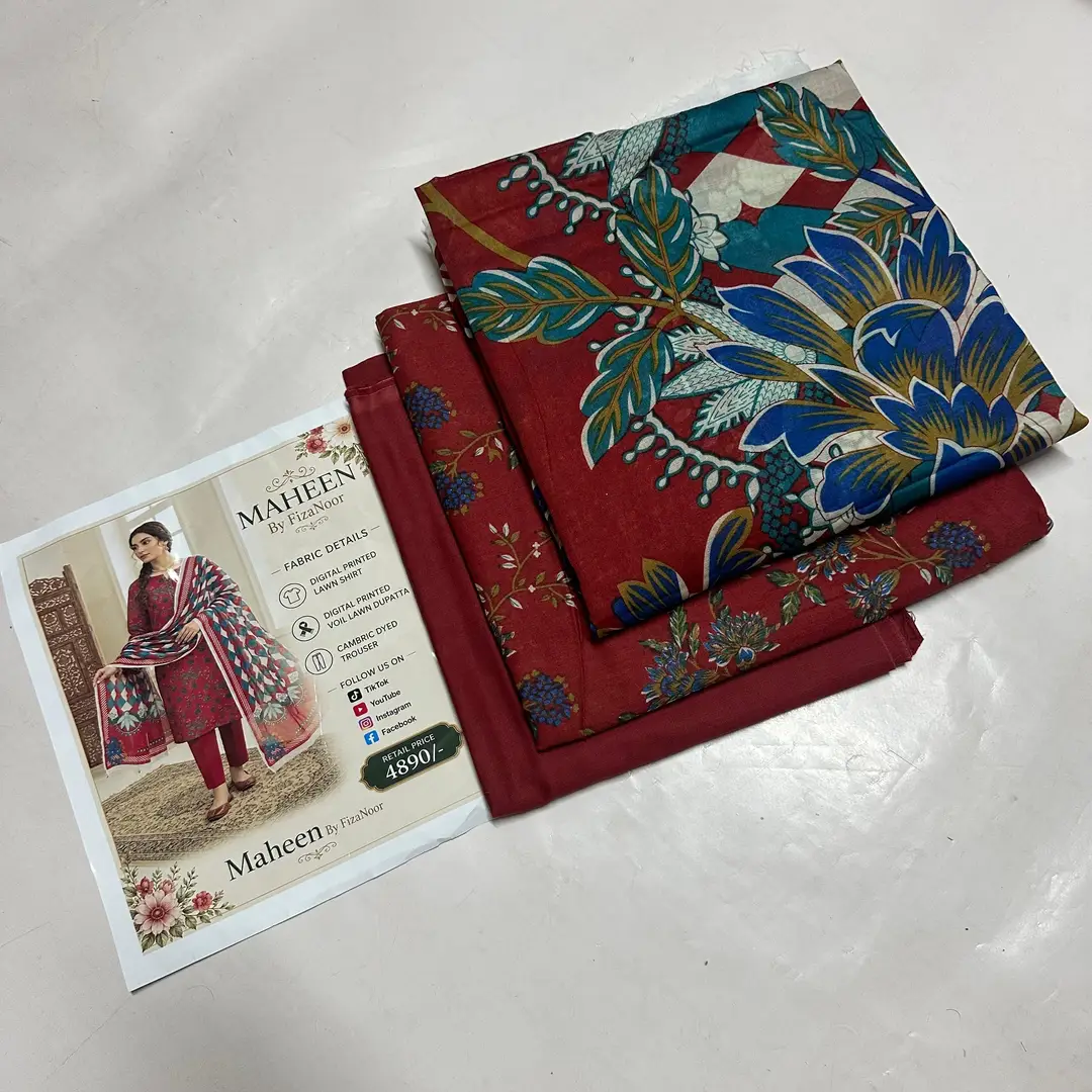3 Pcs Women's Unstitched Printed Suit