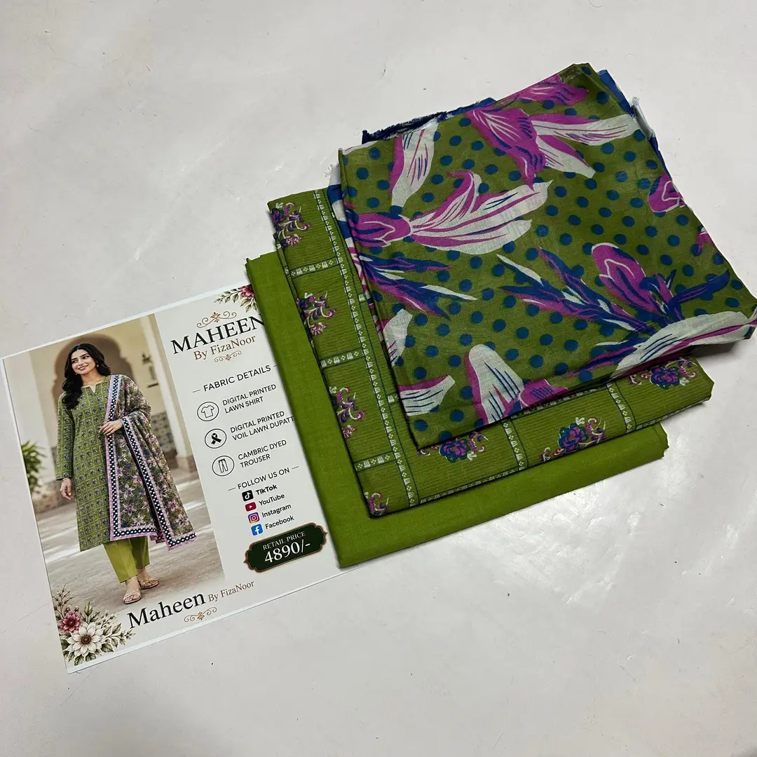 3 Pcs Women's Unstitched Printed Suit
