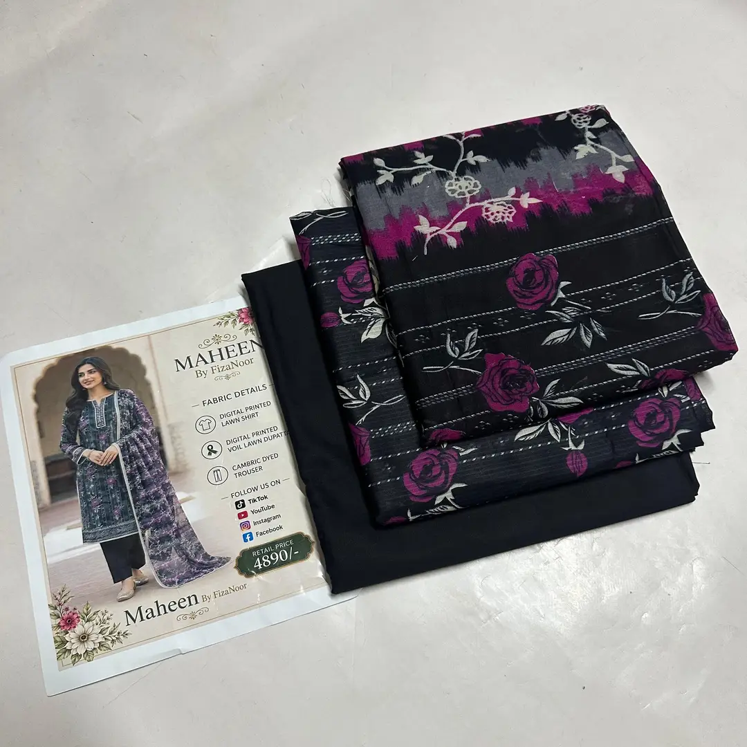 3 Pcs Women's Unstitched Printed Suit