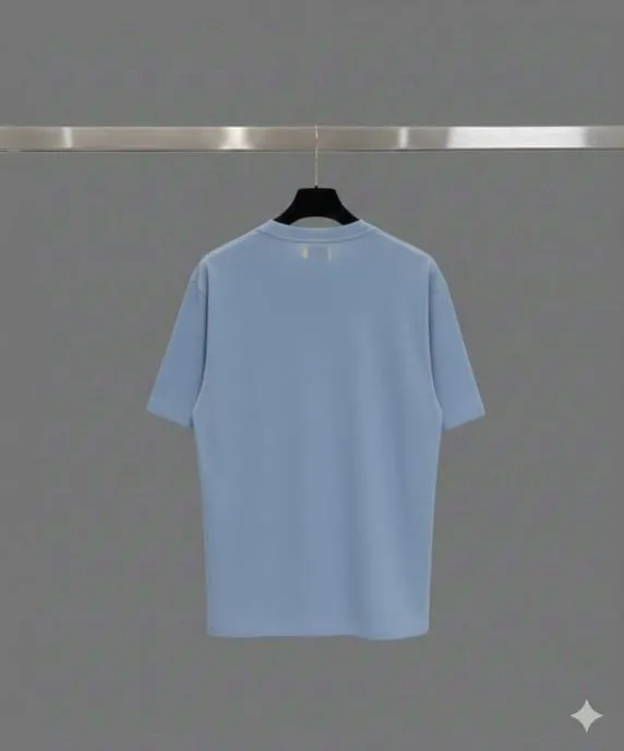 Men's Blue Printed Dri Fit T-Shirt Round Neck Small to X-Large