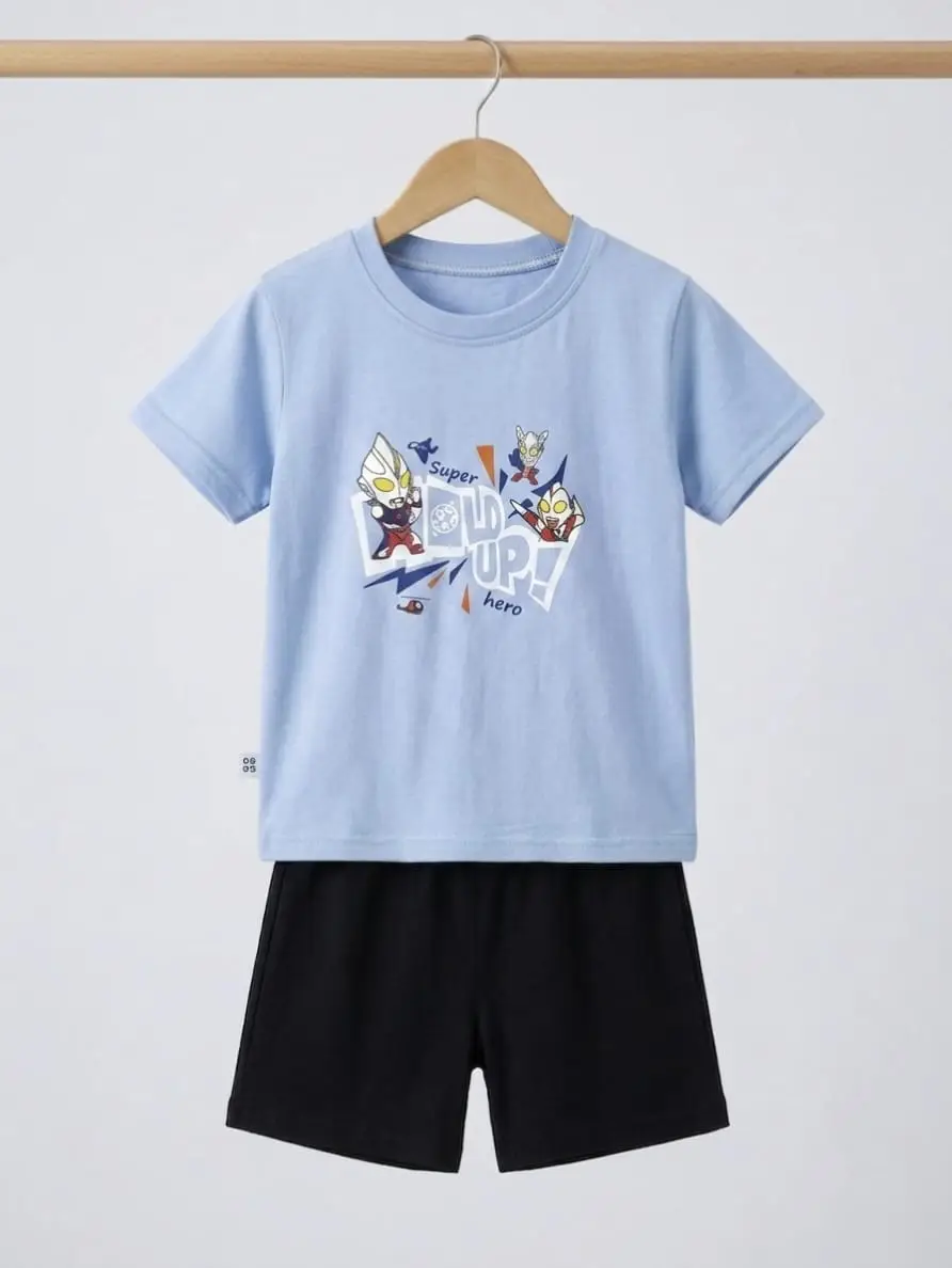 2 Pcs Girl's Cotton Printed Tracksuit