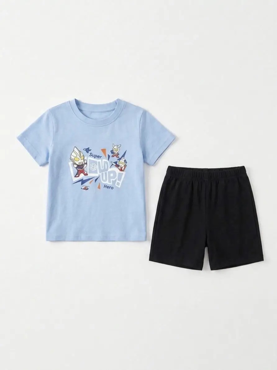 2 Pcs Girl's Cotton Printed Tracksuit