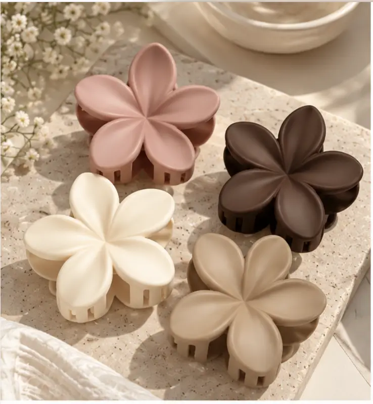 3Pcs Multicolor Flower Hair Catcher Clip - Pack of 3