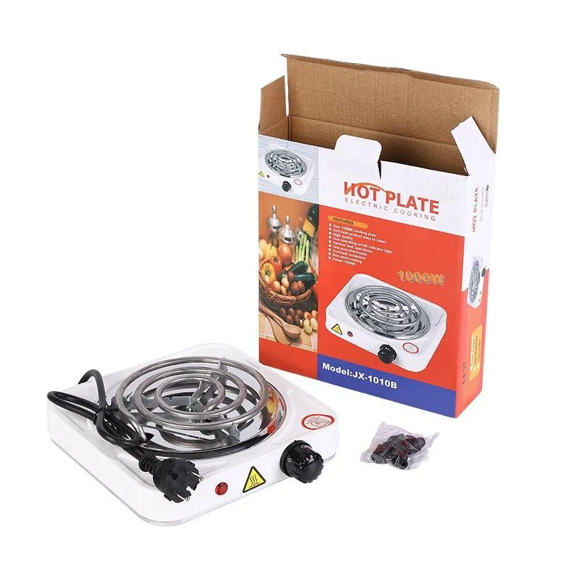 Electric Stove 1000W Stainless Steel White Compact