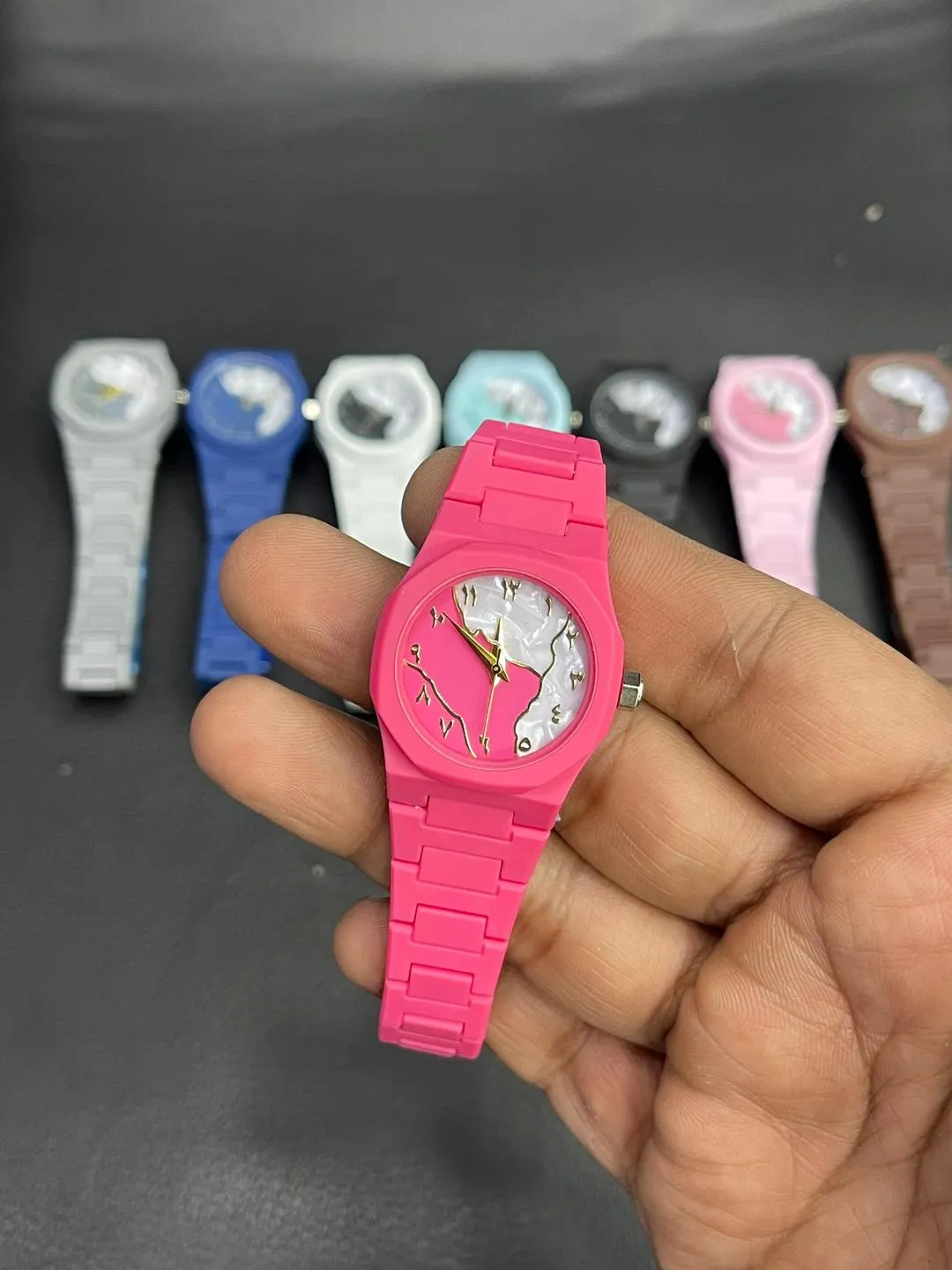 Stylish Arabic Aura Watch for Girls Women Pink
