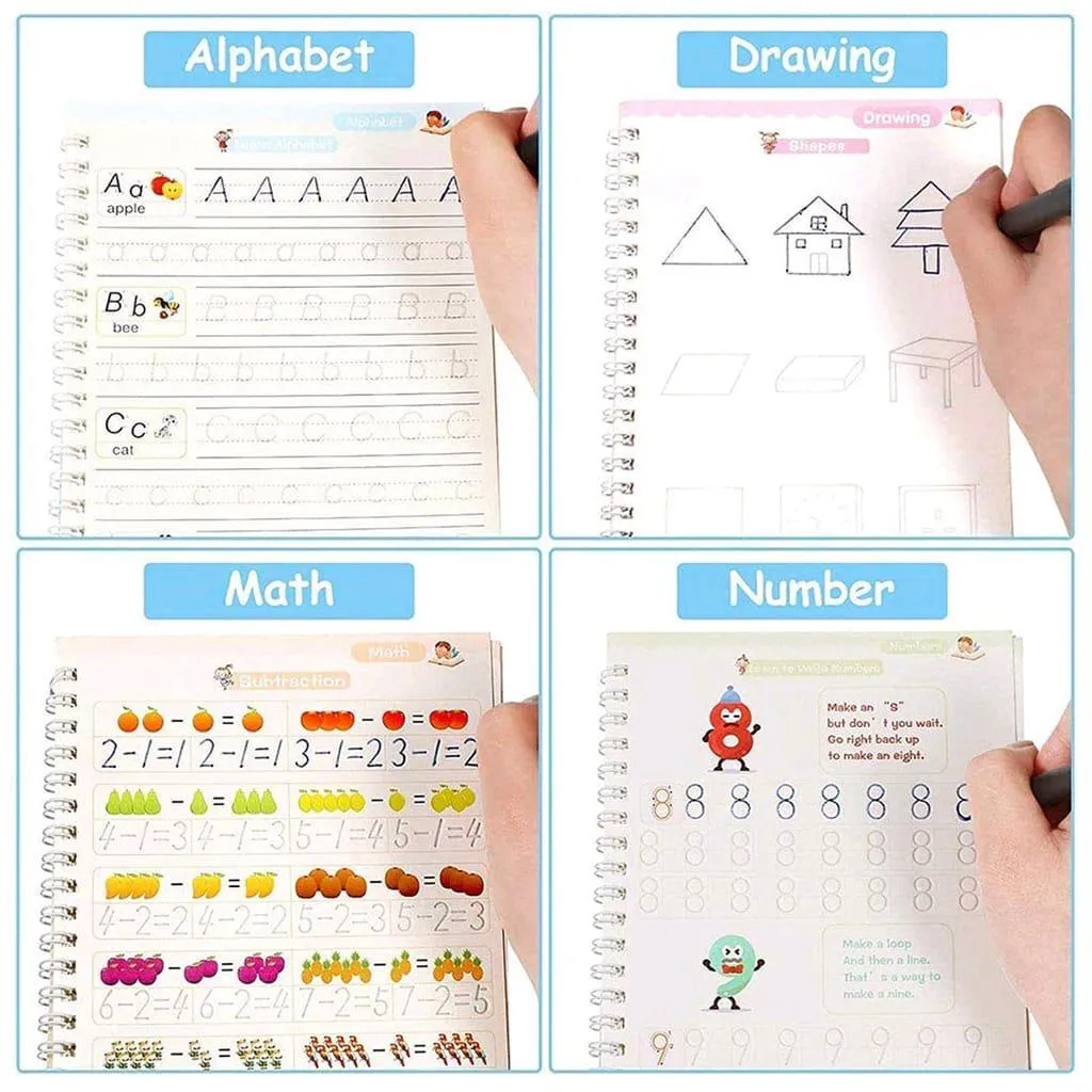 Sank Magic Tracing Books Set for Preschoolers 4 Books + Pen