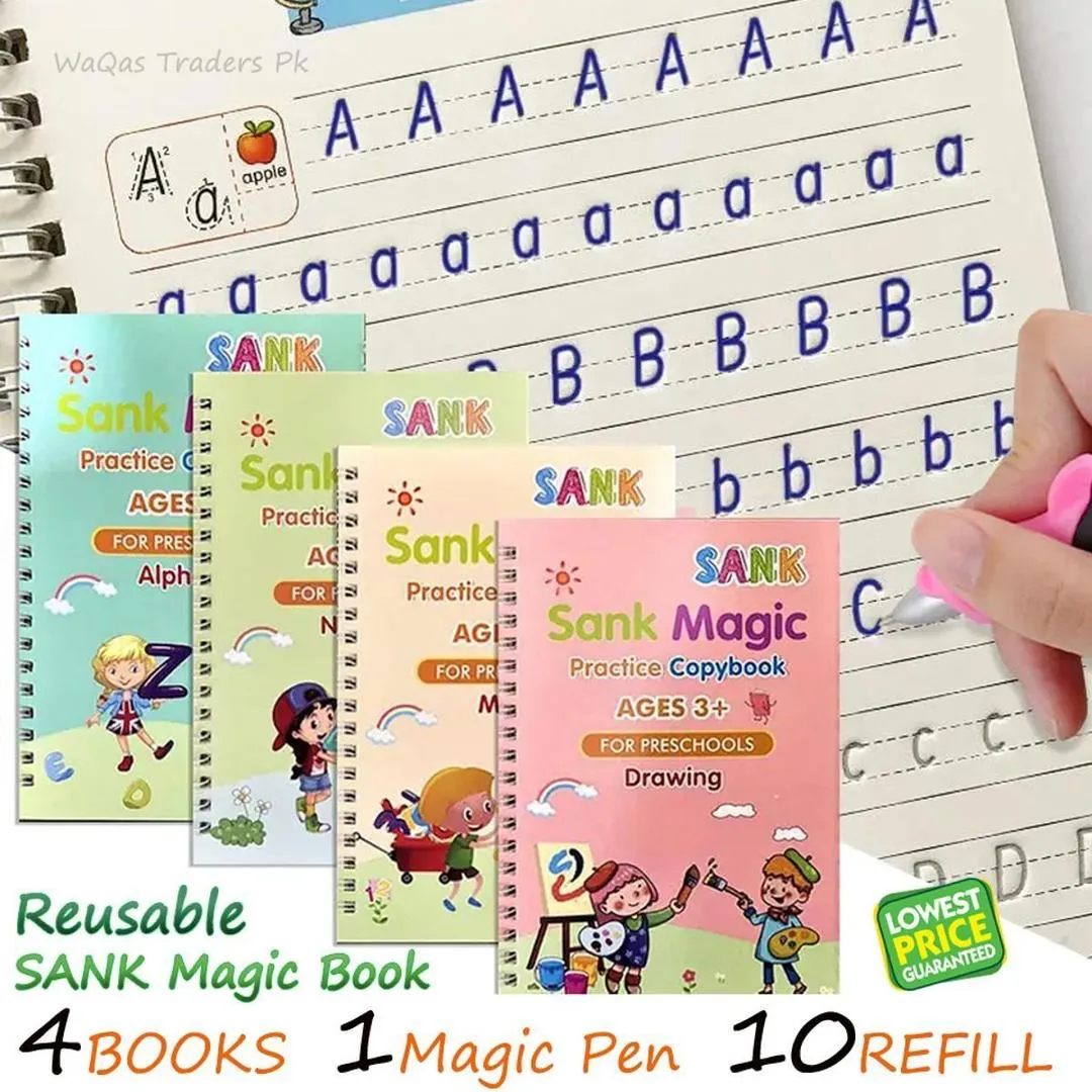 Sank Magic Tracing Books Set for Preschoolers 4 Books + Pen
