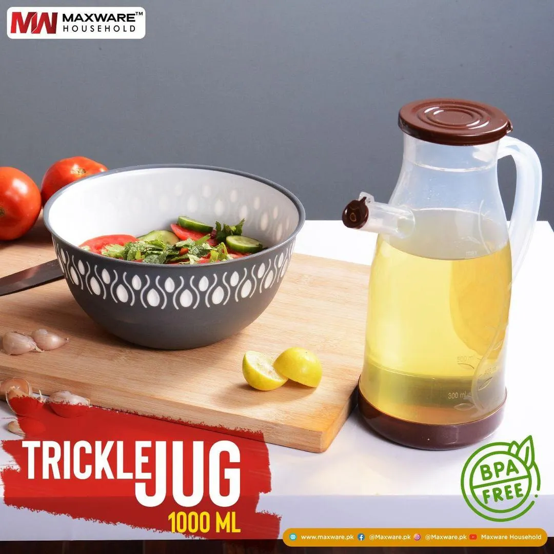 Trickle Jug 1000ml BPA-Free ABS Plastic Oil Honey Milk Storage
