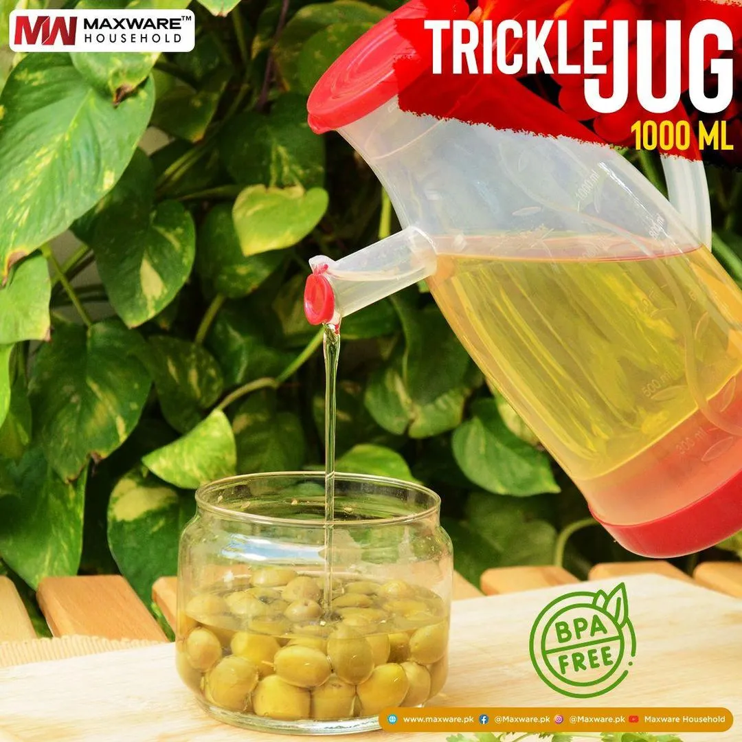 Trickle Jug 1000ml BPA-Free ABS Plastic Oil Honey Milk Storage
