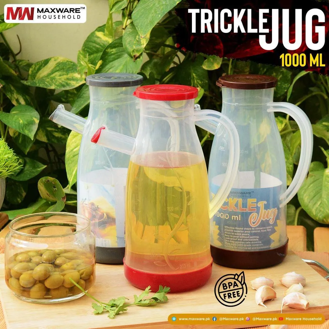 Trickle Jug 1000ml BPA-Free ABS Plastic Oil Honey Milk Storage