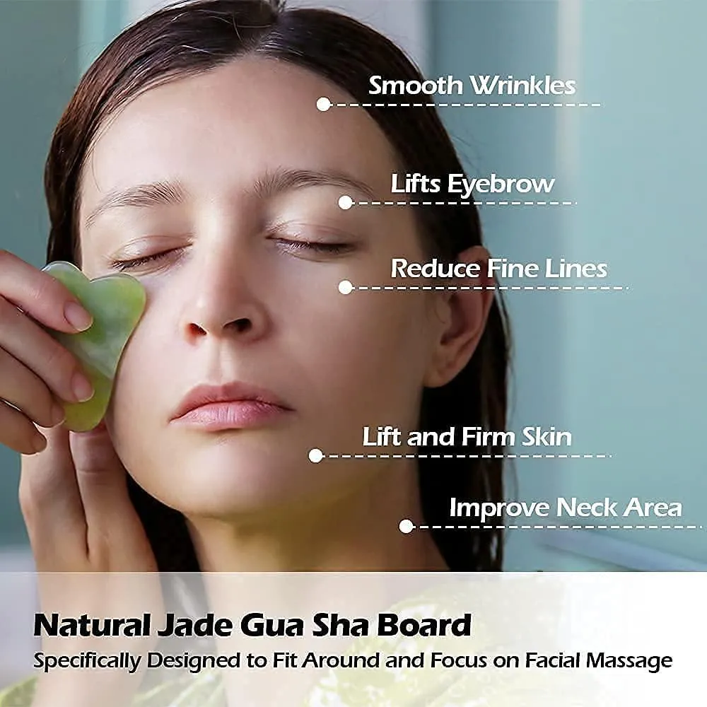 Jade Gua Sha Roller Green 30cm Natural Stone Face Care Tool
