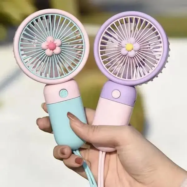 Battery Operated Mini Fan Foldable Desk Desktop Fans with LED Display for Home Office Bedroom Outdoor Travel