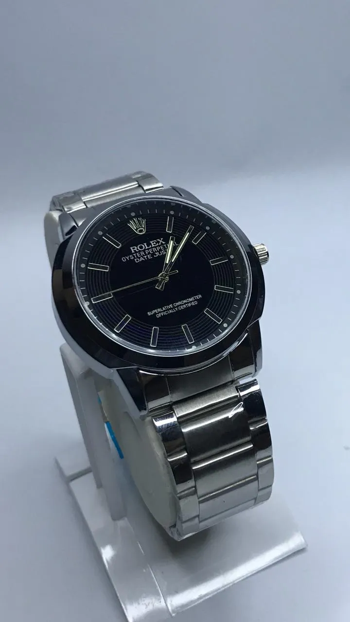 Rolex Men Stainless Steel Chain Watch with Dial
