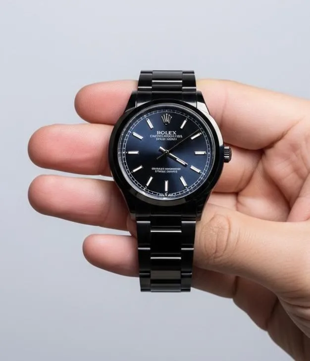 Men's Black Dial Analog Quartz Stainless Steel Watch 34mm