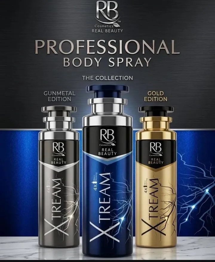 RB Airless Body Spray 50ml Black Red Blue Green