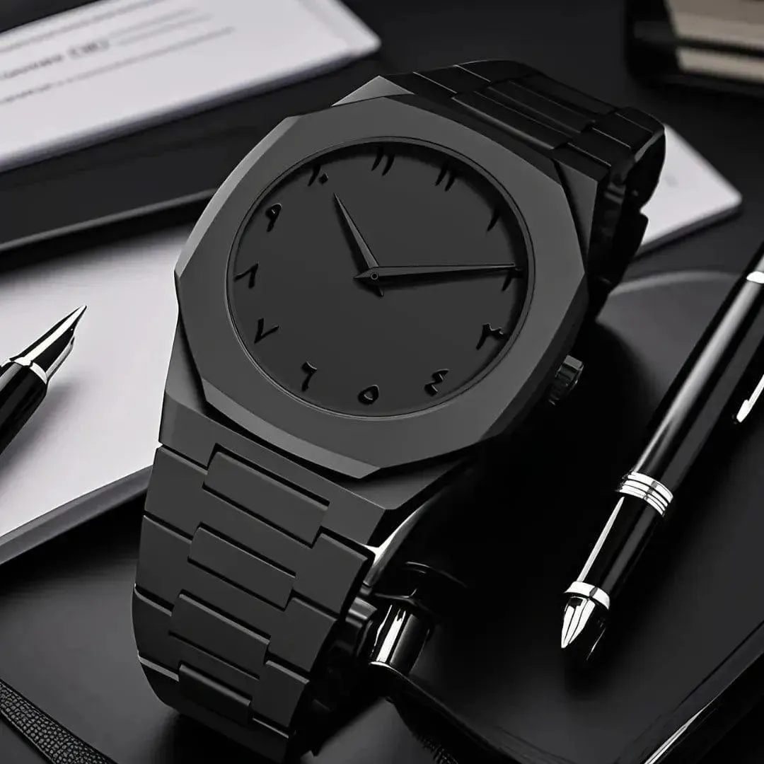 Men's Carbon Fiber Watch Black Analog Daily Wear
