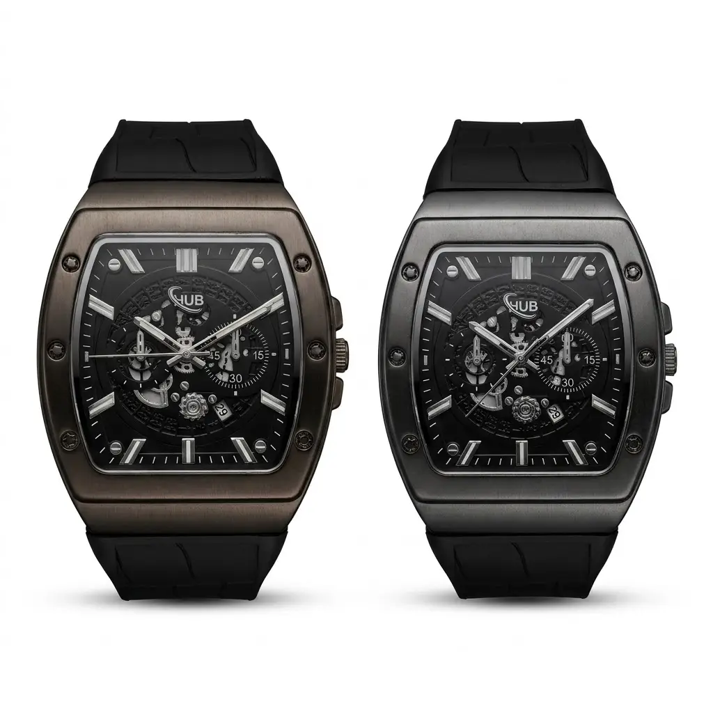 Men's Modern Stylish Look Watch with Rubber Strap and Date Working - Random Design & Multicolor Dial - Art# M247 -Hub-Bj9006500Dt-0052
