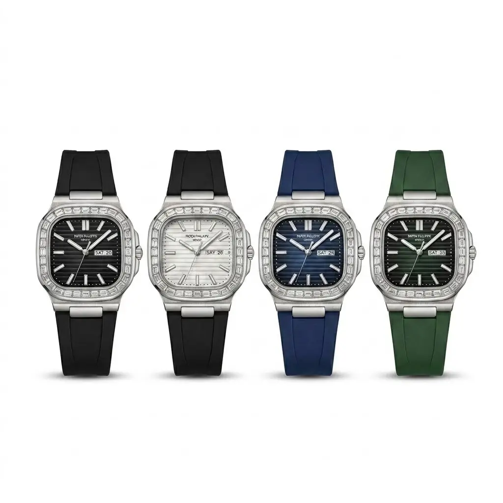Men's Modern Stylish Look Rubber Strap Watch With Day & Date Feature - with Random Multicolor Dial - Art # M247 -PP9007000k-0055