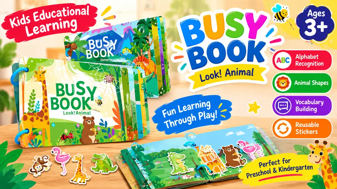Kids Educational Learning Sticker Book for Kids Multicolor