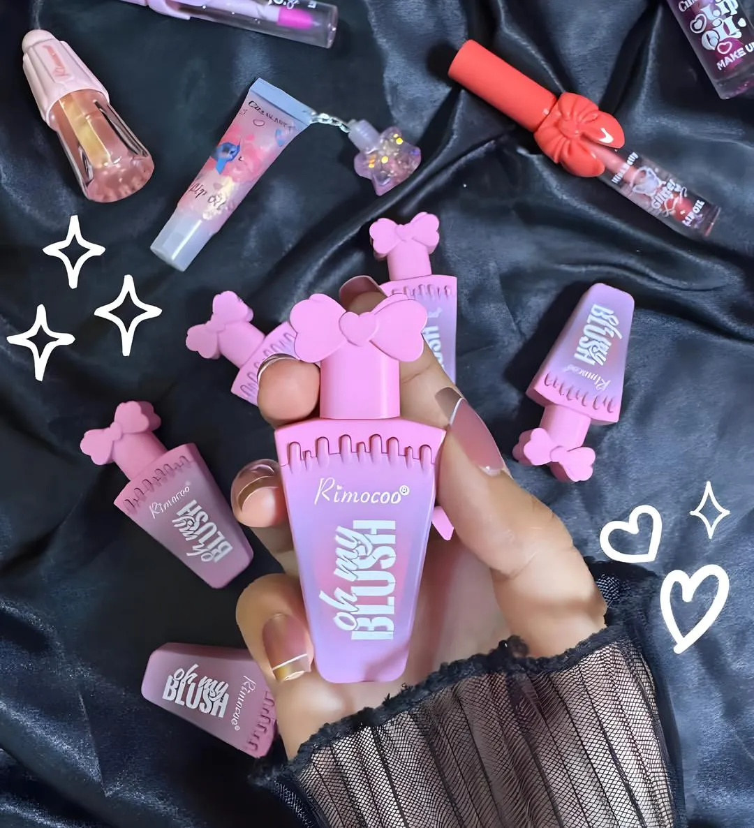 Pink Bow Lip Gloss Set of 6