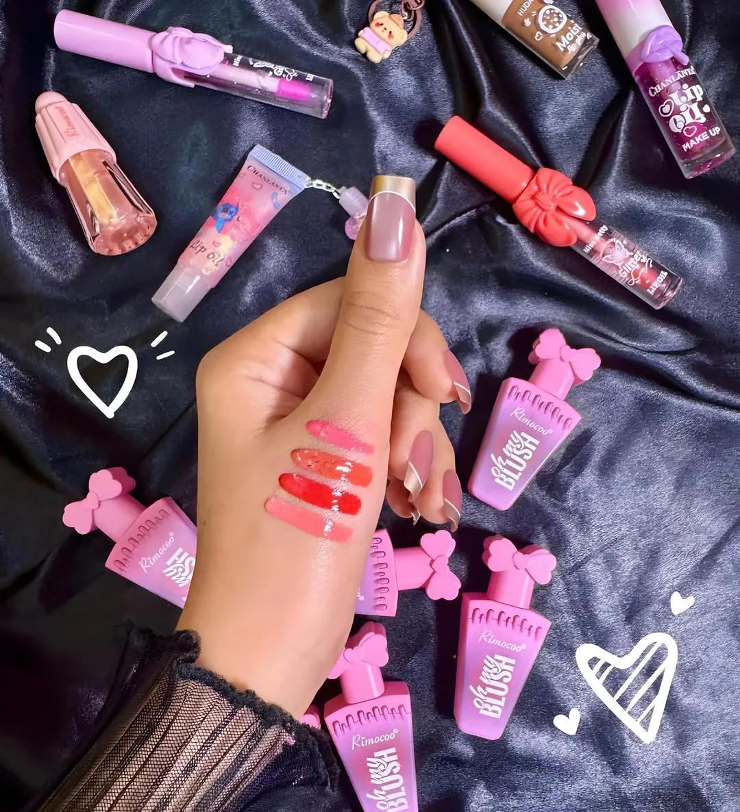 Pink Bow Lip Gloss Set of 6