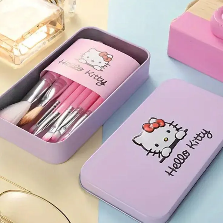 Hello Kitty Makeup Brushes Set Reusable Multicolor ABS