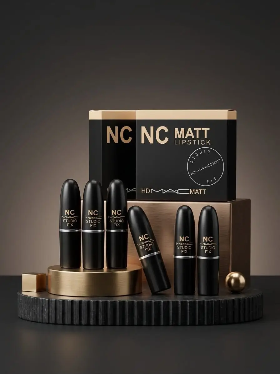 Mac High quality Silky Matte Finish Lipstick - 3g, 6pcs